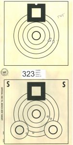 Benchrest rifle target shot in a nine o'clock wind - 0.545" 5-shot group at 200 yards