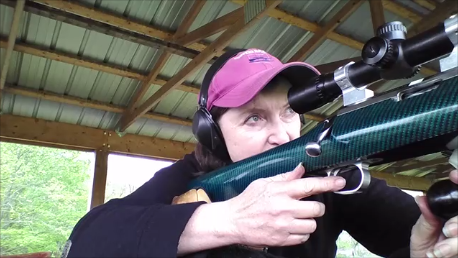 Vera Carter at benchrest rifle match in Fairchance Pennsylvania.