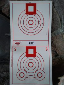 300-yard benchrest target showing a 0.3 Minute of Angle group